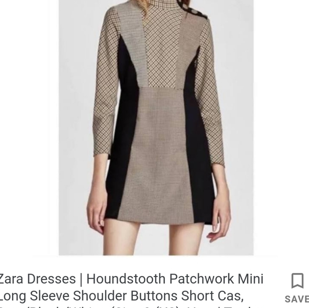 Zara Woman XL houndstooth print dress